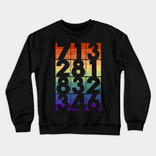 Houston Area Codes Gay Pride Flag Crewneck Sweatshirt